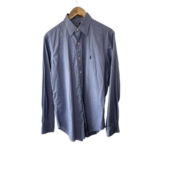 Ralph Lauren LOWELL 100% Cotton Blue Long Sleeve Button Up Shirt 15.5 34/35 - Picture 1 of 6